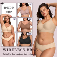 Full coverage wireless bra